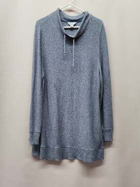 CJ Banks Heather Gray Cowl Neck Sweater Tunic